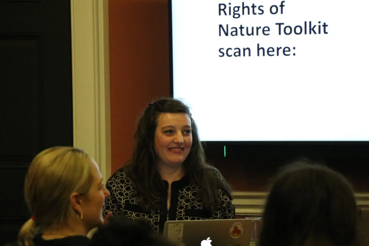 Maya Pardo, one of the lead authors of the toolkit at its launch event. 
