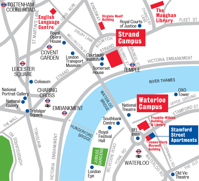 Strand and Waterloo location map