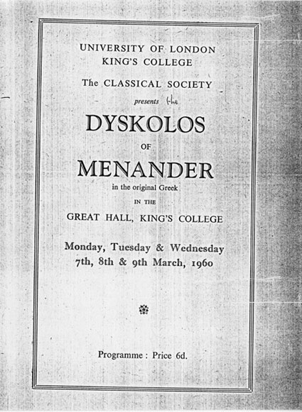 Dyskolos menander essay picture