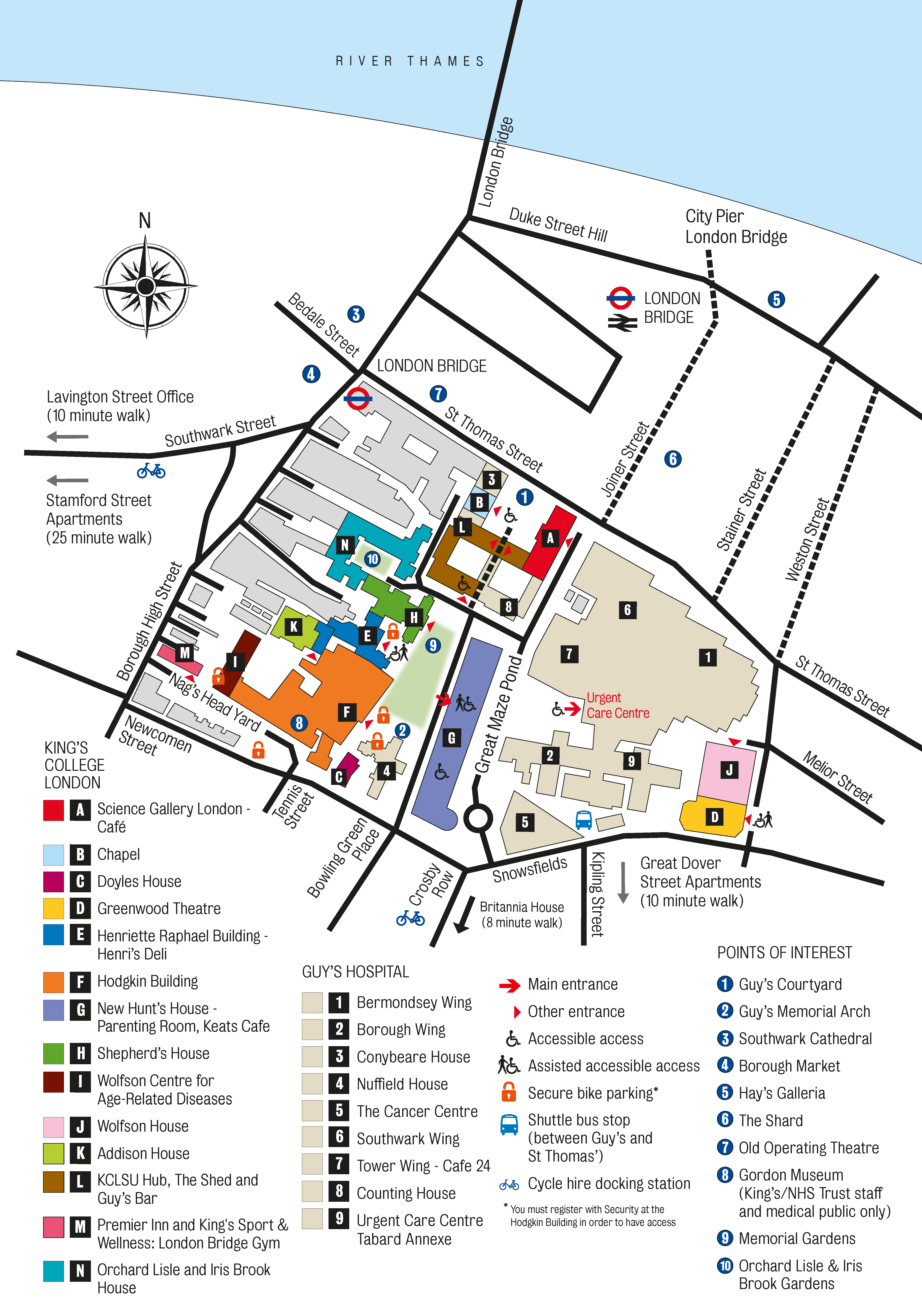 Guy's Campus detail map