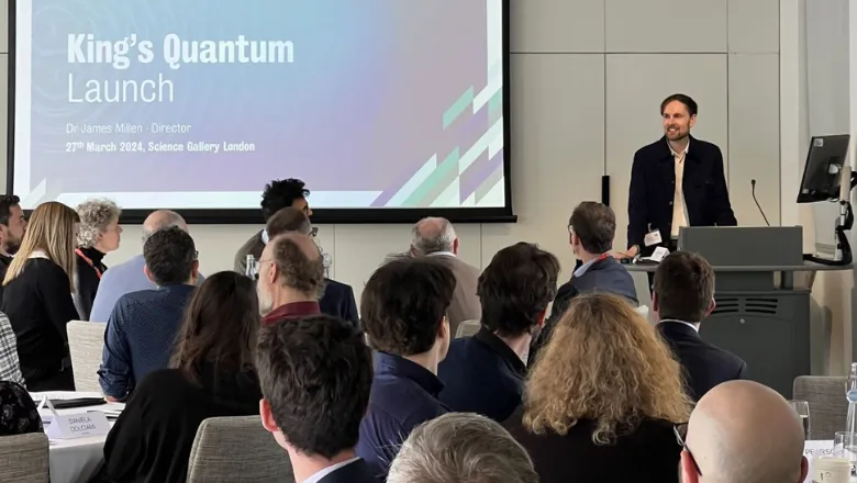 Dr James Millen at the King's Quantum launch