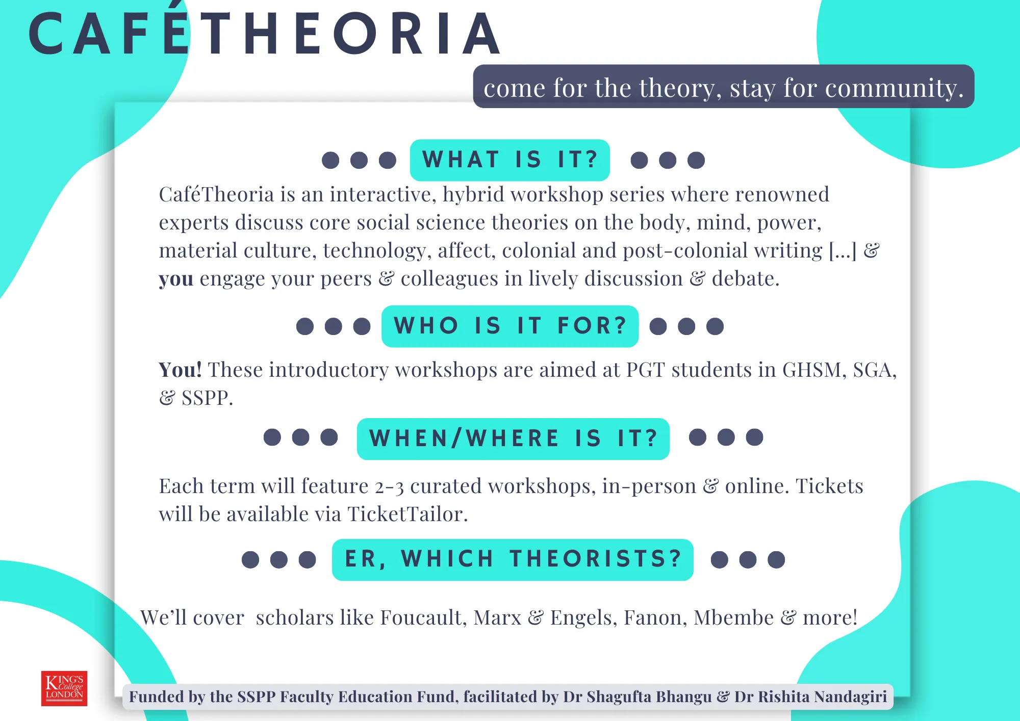 Poster of CafeTheoria workshops