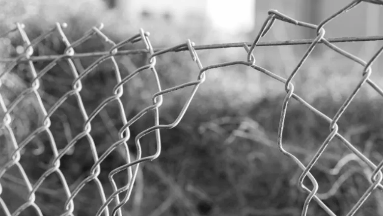 Stuart Leech image (Hole in barbed wire)