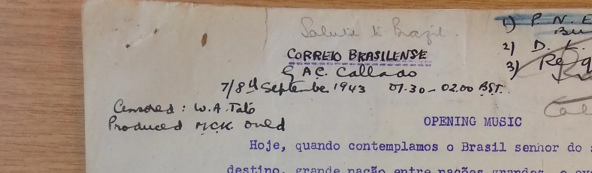 BBC Archive script for drama Correio Brazilianse_Daniel Thomaz
