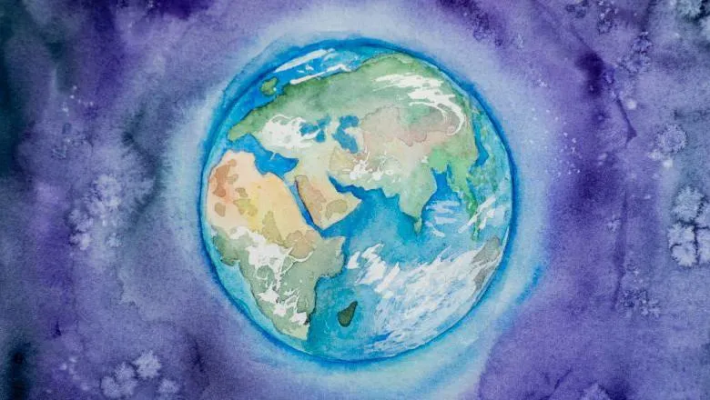 An image of the world in pastel colours
