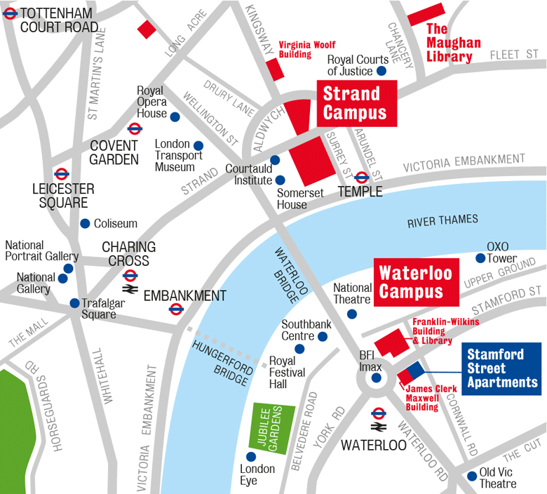 strand and waterloo campuses location map