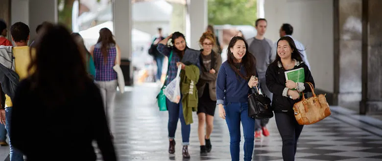 students walking