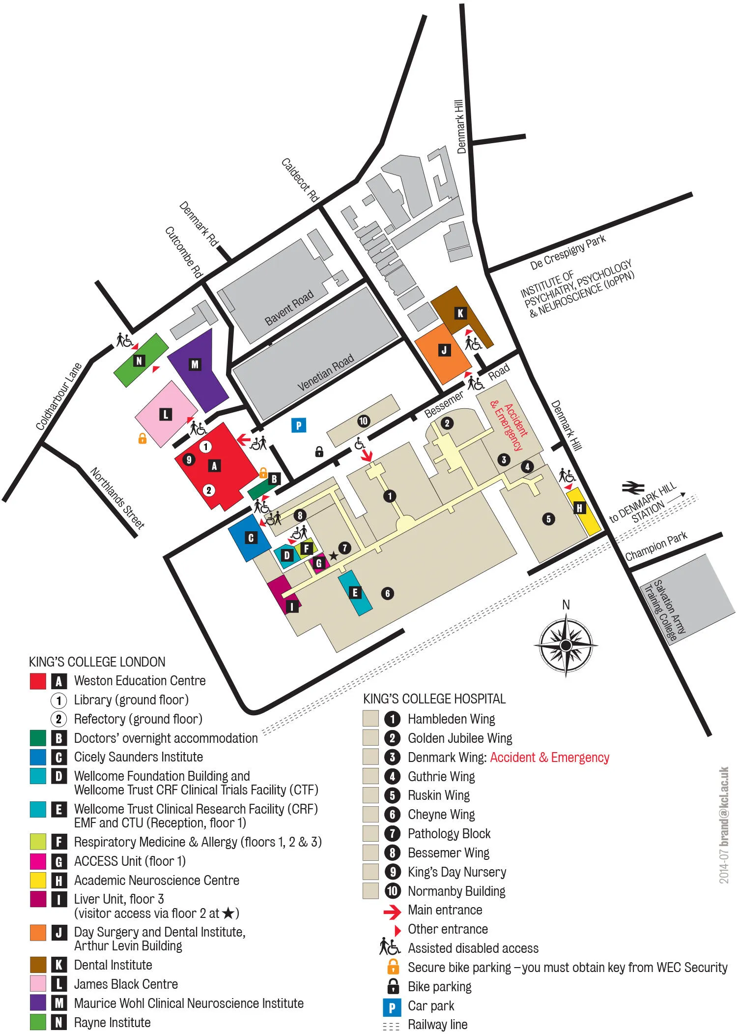 King's College Hospital detail map