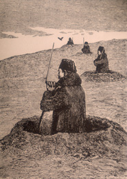 Turkish guards at sentry posts during Russo-Turkish war of 1877-8.