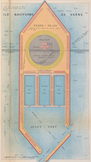 Plan showing international harbour and maritime / rail interchange at Varne Bank.