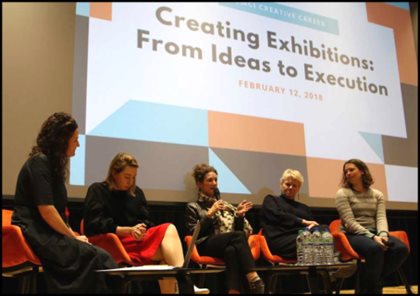 Students and leading creative industry practitioners discuss the practicalities of putting on exhibitions