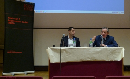 Patrick Seale (right) and Simon Waldman at the MERG talk 31.01.2012