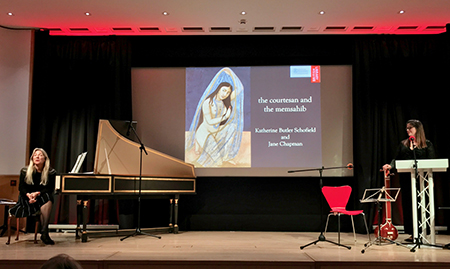 A photograph of the first Histories of the Ephemeral event with harpsichordist Jane Chapman