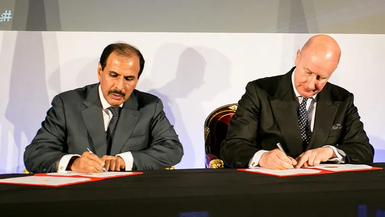 Qatar Central Bank and King's College London sign a donation agreement.