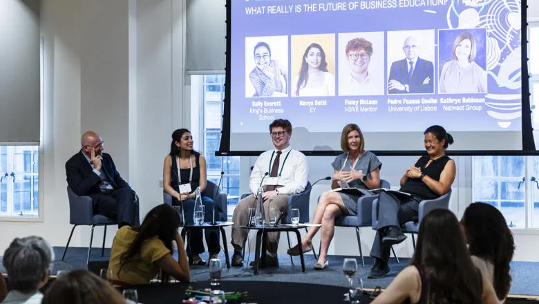 A panel of speakers on stage at the launch of I-LEAD