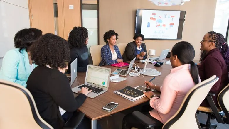 Group of black women in a meeting