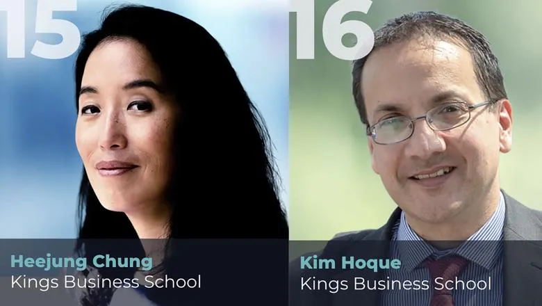 an image from the magazine's listing with photos of Heejung Chung and Kim Hoque with their job titles