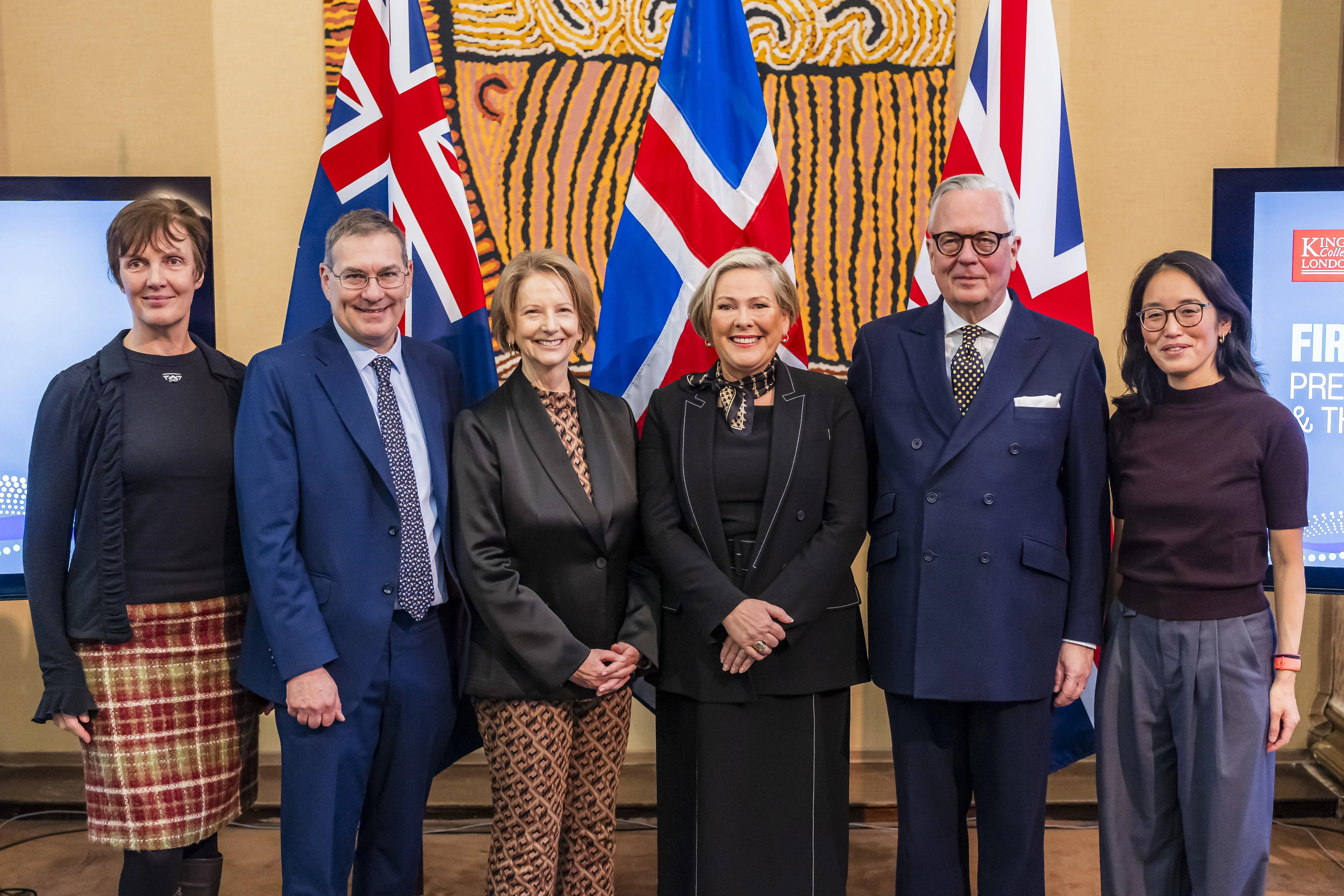 L to R - Rachel Mills, Stephen Bach, Julia Gillard, Halla Tómasdóttir, Sturla Sigurjónsson and Heejung Chung