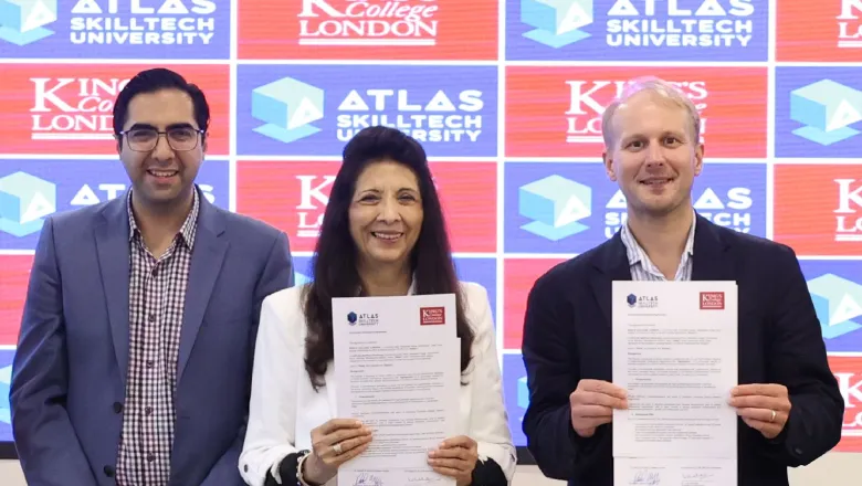 Siddharth Shahani, Indu Shahani (Chancellor of ATLAS SkillTech University) and Daniel Maggs