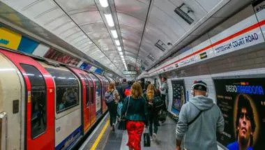 Busy London Underground Platform