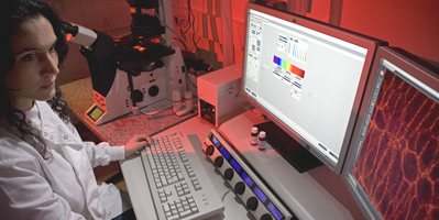 Postgraduate student in lab