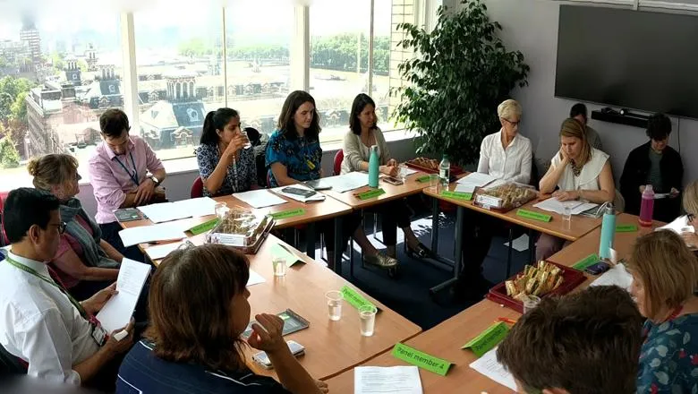 Midwives and obstetricians take part in a 'paper prototype' at St Thomas’ Hospital.