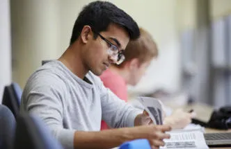 Person conducting desk research