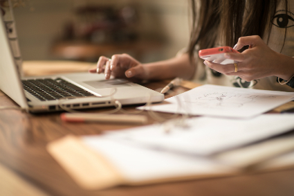 Woman-using-laptop