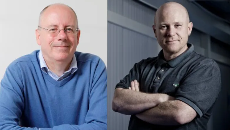 Professor Len Bowers (left), Geoff Brennan (right)