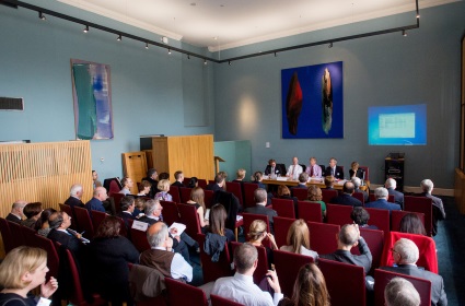 Climate change and the rule of law in the River Room at King's College London.