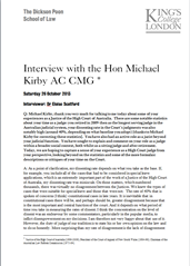 Interview transcript - Hon Micheal Kirby AC CMG