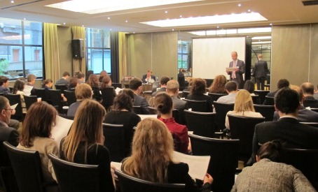 Emeritus Professor Richard Whish QC (Hon) and Dr Wouter Wils, Visiting Professor at The Dickson Poon School of Law speak at the Centre for European Law event in Brussels.