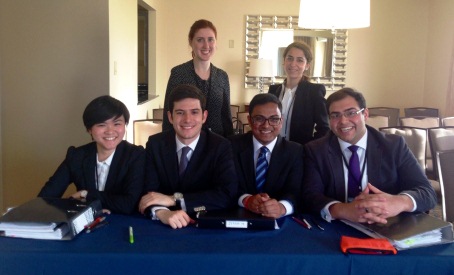 Students from The Dickson Poon School of Law, King’s College London. The team reached the semi-finals of the 2014 Jessup International Law Moot Court Competition in Washington DC.
