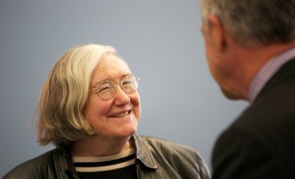 Professor Janet Halley and Dead D Caron in conversation.