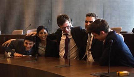 King's student celebrate their win at the Day of Crisis Competition