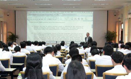 Dr Micheal Schillig teaches in Cambodia