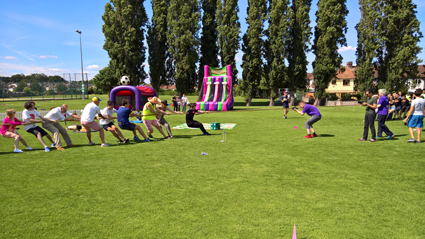 Staff and students tug of war