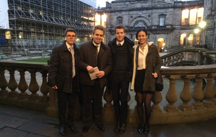 student team at the pre-moot in Edinburgh