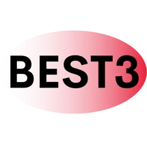 Logo for the BEST3 trial. The words best3 on red oval which gradually fades out from the left.