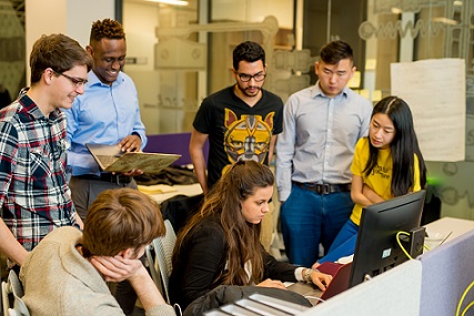 Students taking part in the CUSP London hackathon