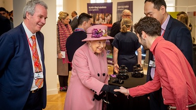 Her Majesty The Queen with Professor Luc Moreau