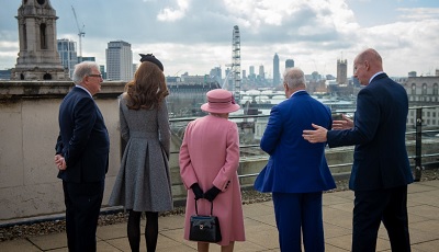 The Royal Party on the Bush House Terrace