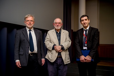 Higgs Lecture 2019 speakers (l-r Professor Reimer Kuehn, Professor Sir Michael Berry, Professor Michael Luck)