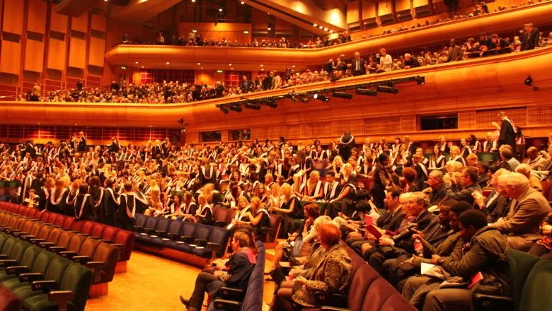 Graduation ceremony audience and graduands