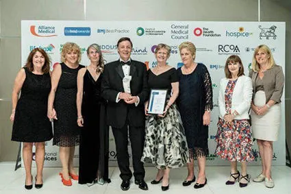 Professor Debra Bick (second from right) and colleagues at the BMJ Awards where they won Paper of the Year. 