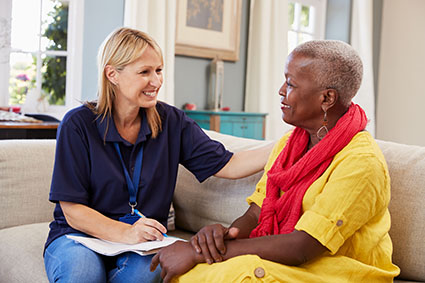 Older person with care professional