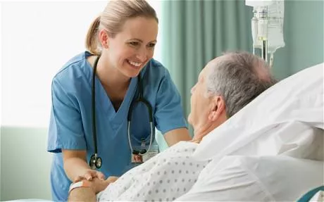 nurse attending to a patient