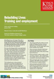 Training and Employment Policy and Practice Briefing from the Rebuilding Lives study