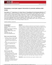 Developing a novel peer support intervention to prommote resilience after a stroke
