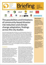 Possibilities and limitations of community based disaster risk reduction